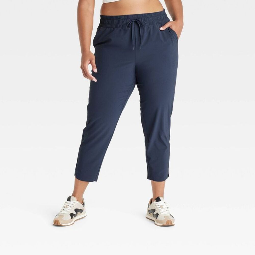 Women's Active Light High-Rise Taper Pants - All In Motion Navy Blue S Long